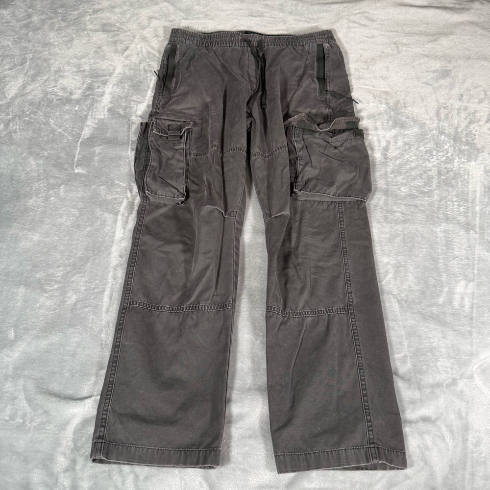 Abercrombie & Fitch Cargo Drawstring Pants Mens M 28” Straight Fit Gray
